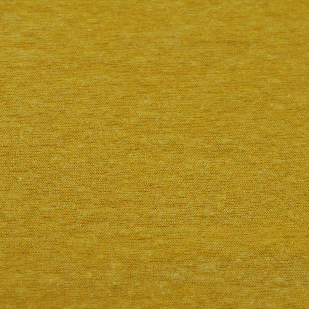 55% Turkish Hemp 45% Organic Cotton Single Jersey - Soft Honey Mustard (2SP544)
