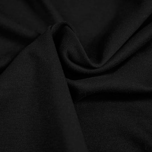 100% Organic Cotton Interlock - Black (2IN027)