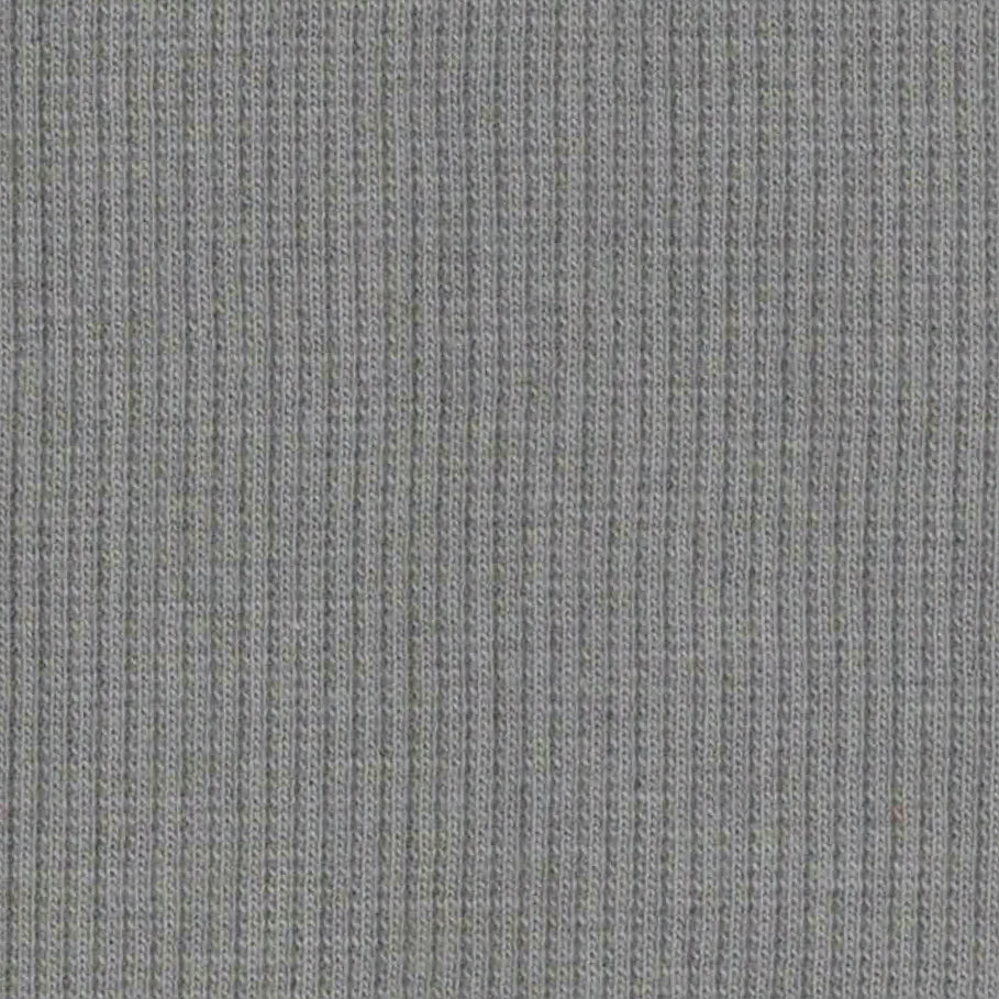 95% Organic Cotton, 5% Elastane 2x1 Rib Knit - Light Grey (2RB118