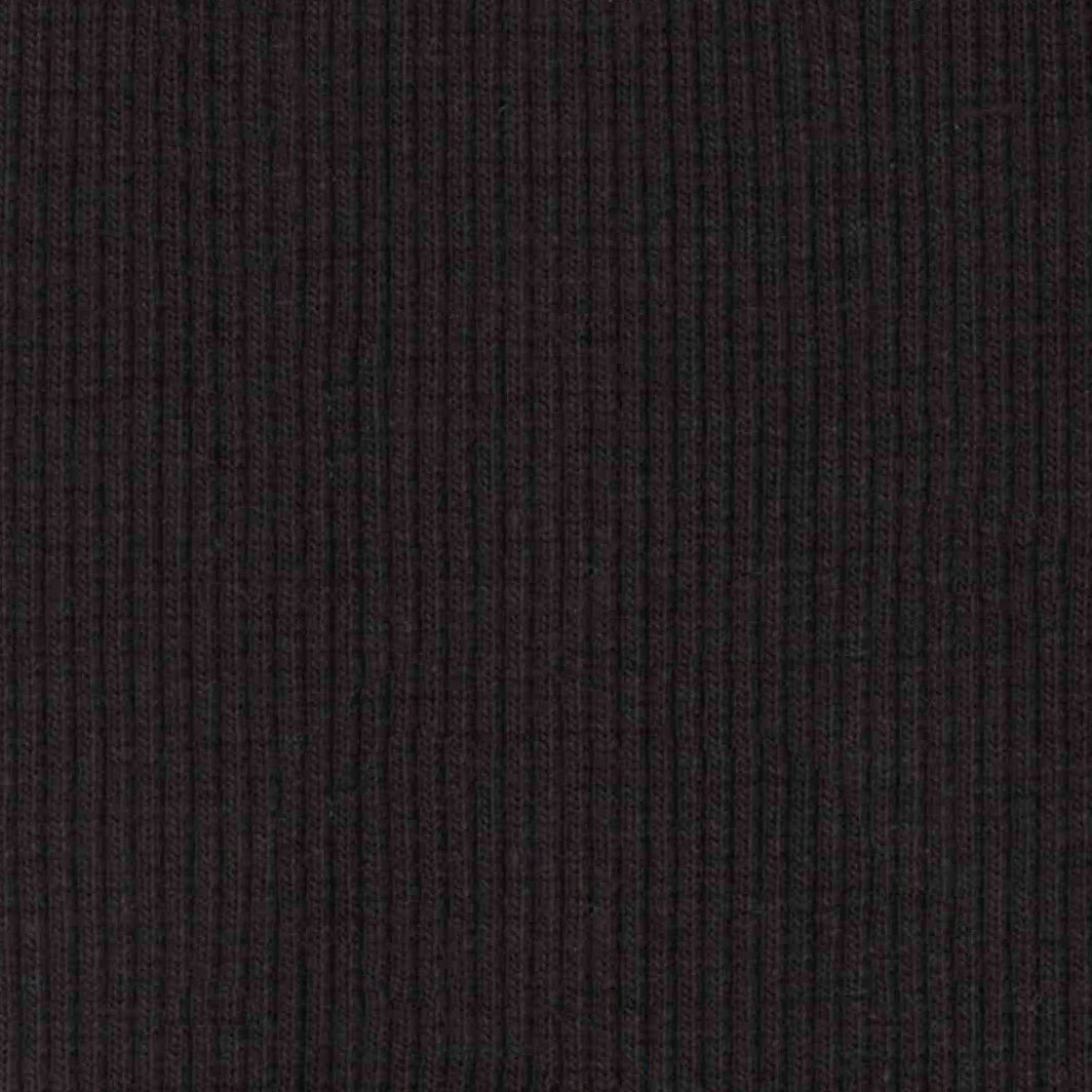 48% Organic Cotton, 48% Recycled Polyester, 4% Elastane 2x1 Tubular Rib Knit - Black (2RB136)