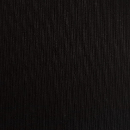 100% Organic Cotton Rib Knit - Black (2RB205)