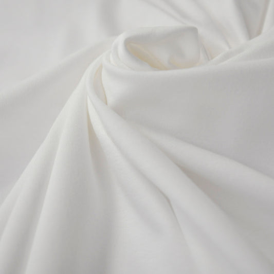 95% Organic Cotton, 5% Elastane Single Jersey - Bright White (2SP081)