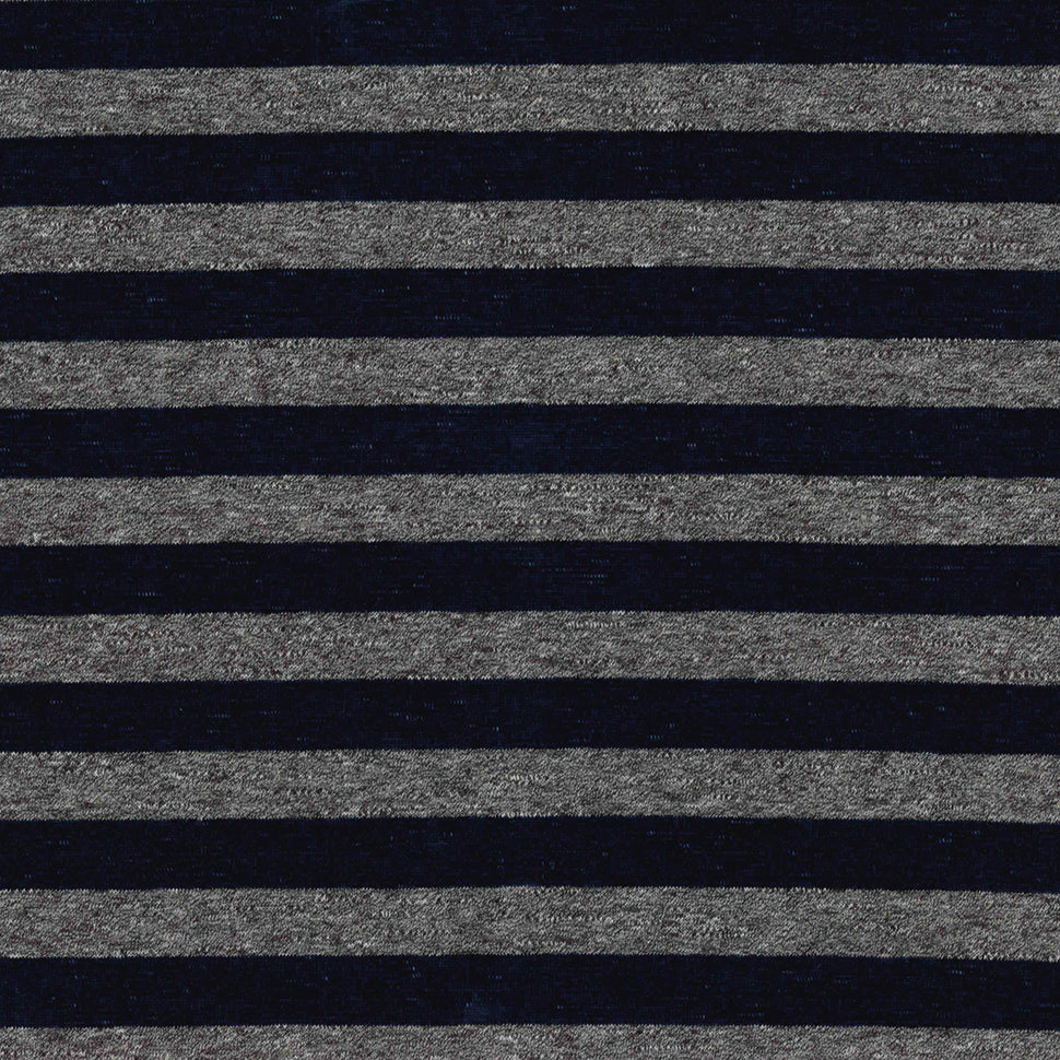 100% Organic Cotton Single Jersey - Denim Grey Melange Stripe (2SP322)