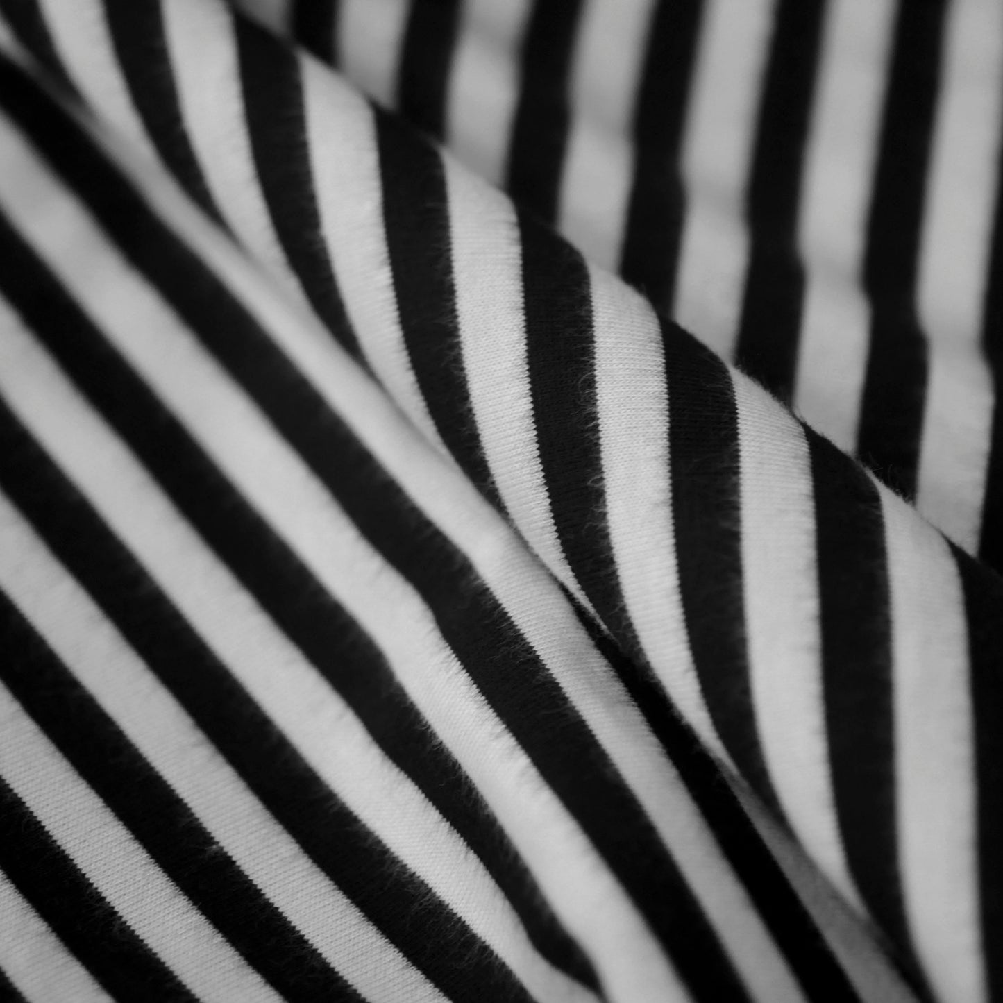 100% Organic Cotton Single Jersey - Black/White Stripe (2SP206)
