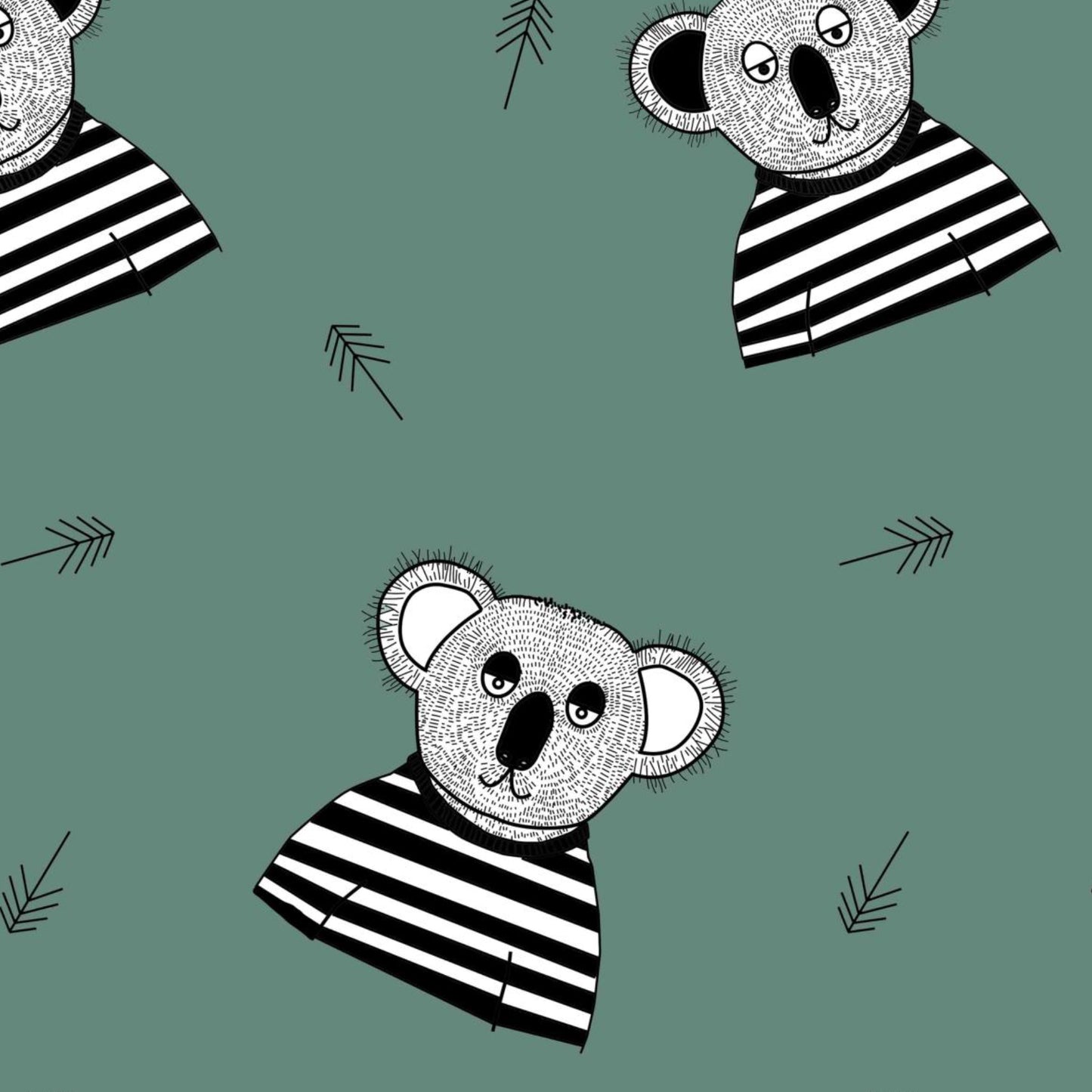 96% Organic Cotton - 4% Elastane Single Jersey - Koala Bear (2SP061)