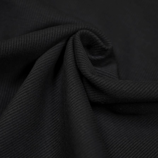 95% Organic Cotton, 5% Elastane Rib Knit - Black (2RB172)