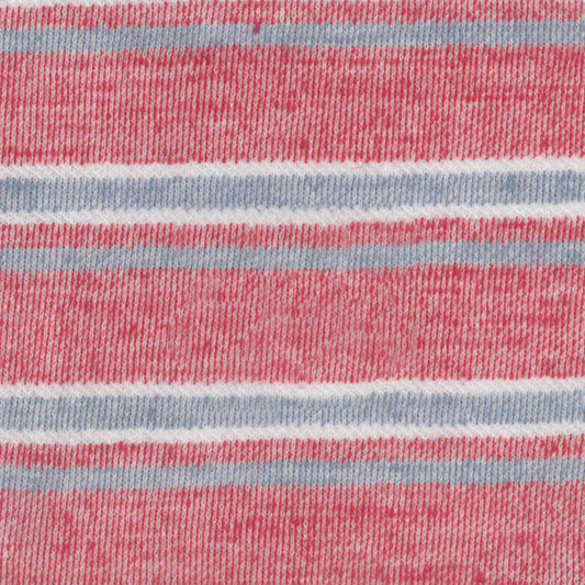 83% Organic Cotton, 17% Linen French Terry - Watercolor Stripe Tango Red (2FT221)