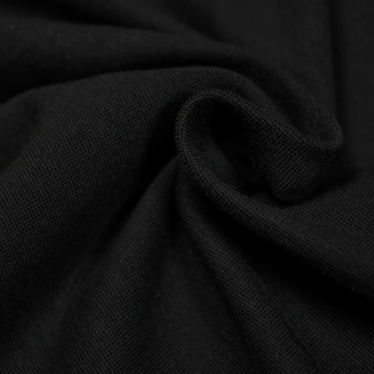 95% Organic Cotton, 5% Elastane Rib Knit - Black (2RB008)