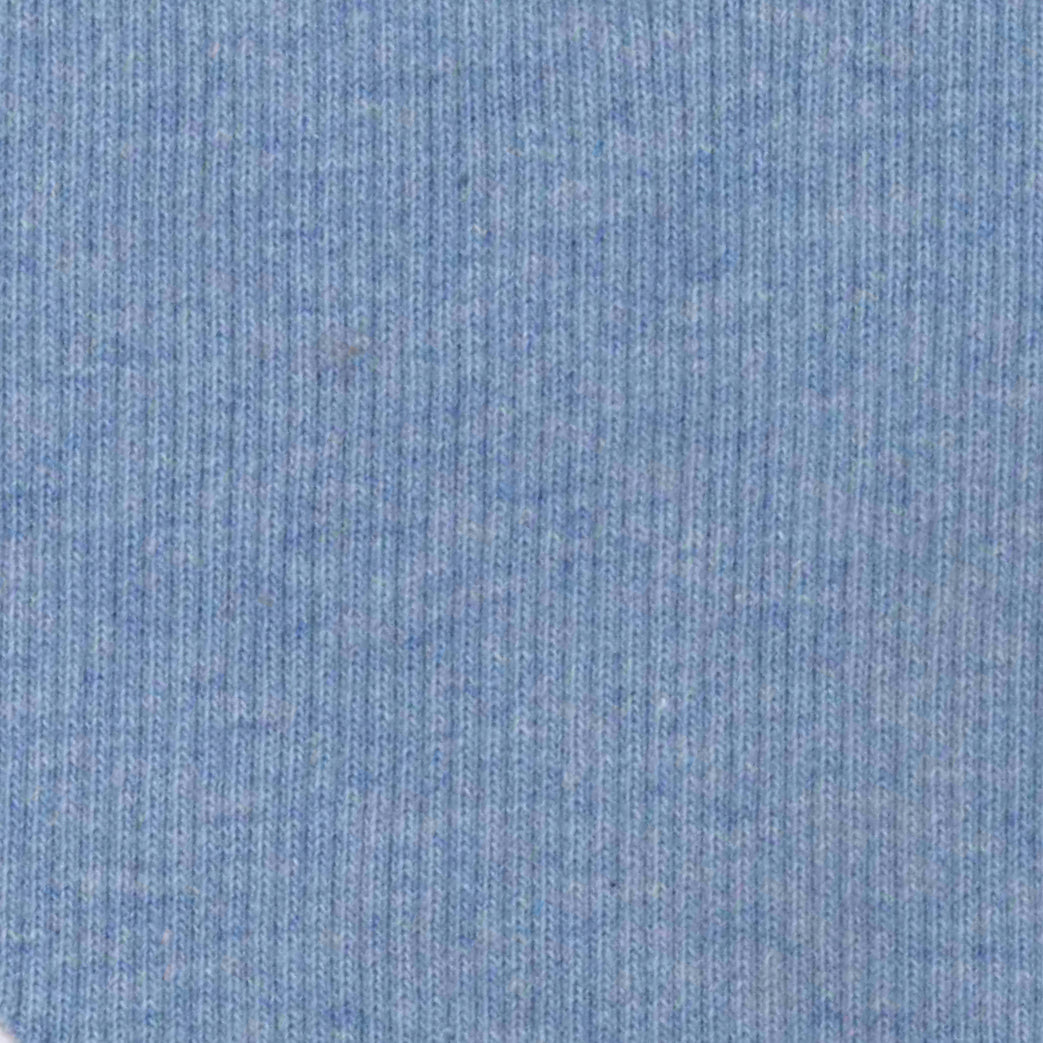 95% Organic Cotton, 5% Elastane 2x1 Rib Knit - Top Blue Melange (2RB117)
