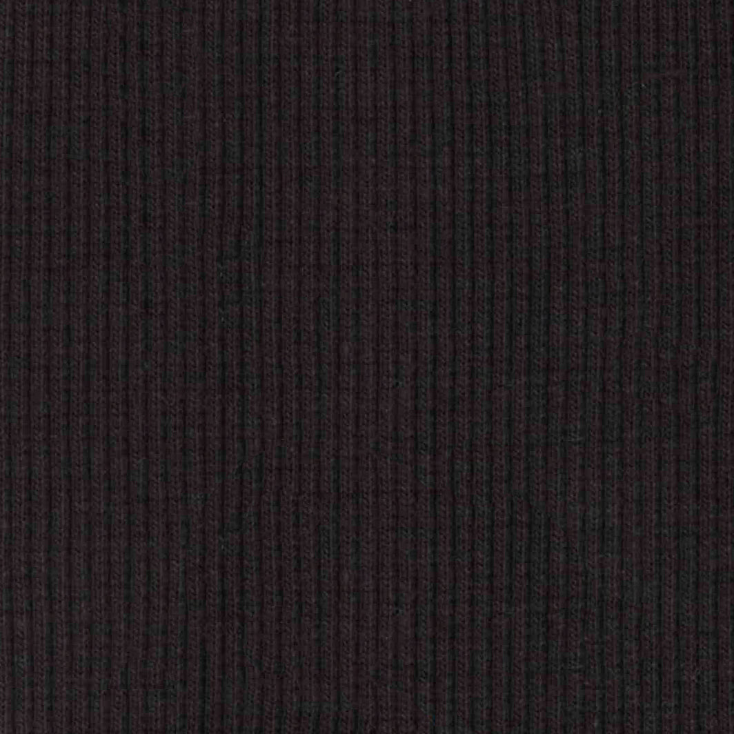 48% Organic Cotton, 48% Recycled Polyester, 4% Elastane 2x1 Tubular Rib Knit - Black (2RB136)