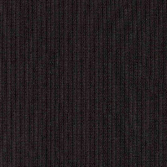 48% Organic Cotton, 48% Recycled Polyester, 4% Elastane 2x1 Tubular Rib Knit - Black (2RB136)