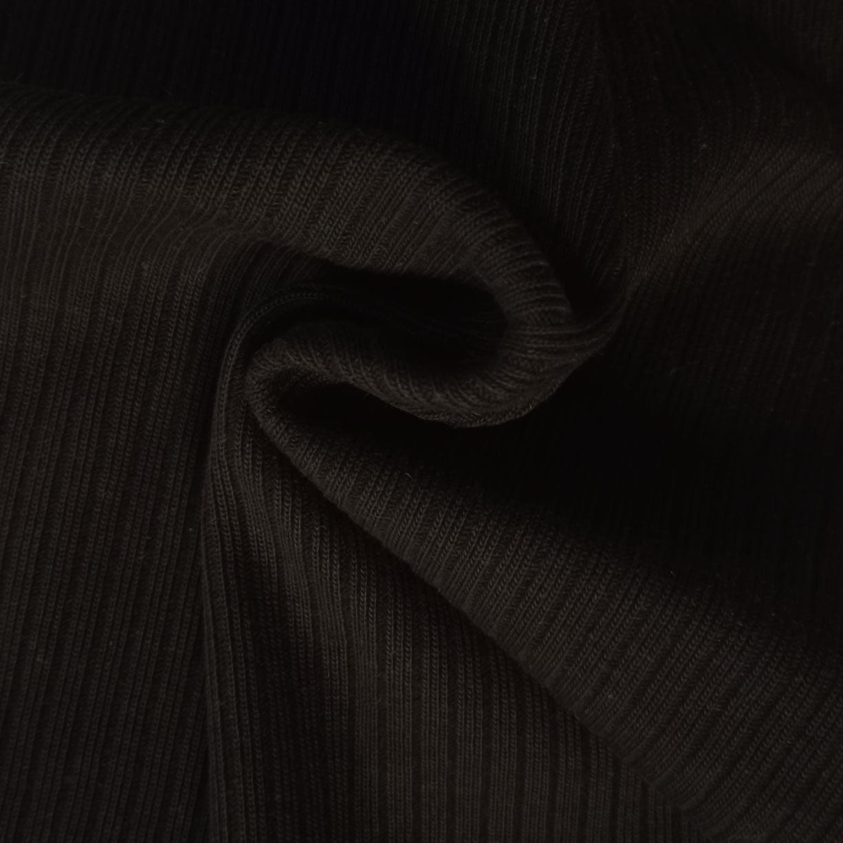 100% Organic Cotton Rib Knit - Black (2RB205)