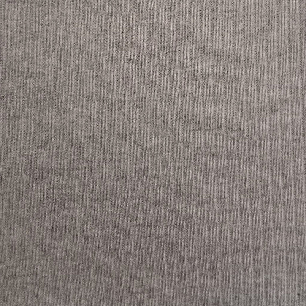 100% Organic Cotton Rib Knit - Grey Marle (2RB205)