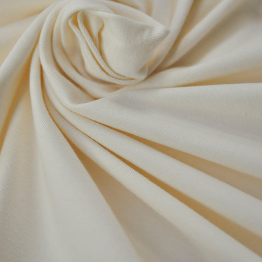 95% Organic Cotton, 5% Elastane Single Jersey - Ivory (2SP081)