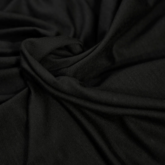 95% Bamboo, 5% Elastane Single Jersey - Black (2SP470)