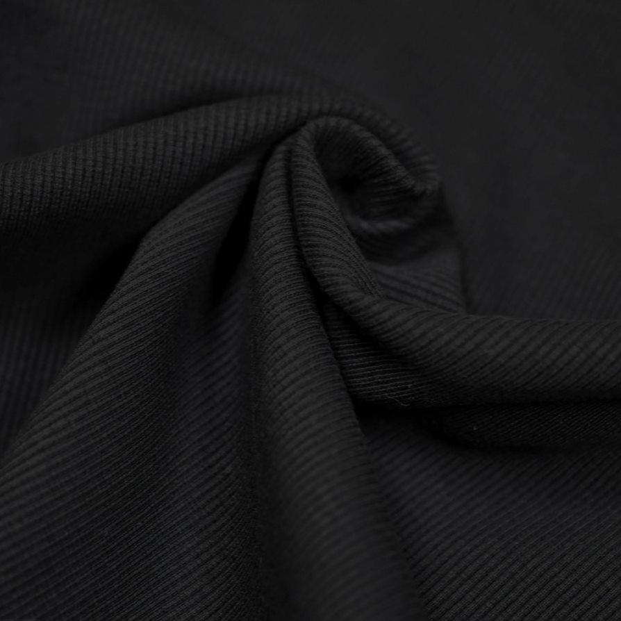 95% Organic Cotton, 5% Elastane Rib Knit - Black (2RB172)